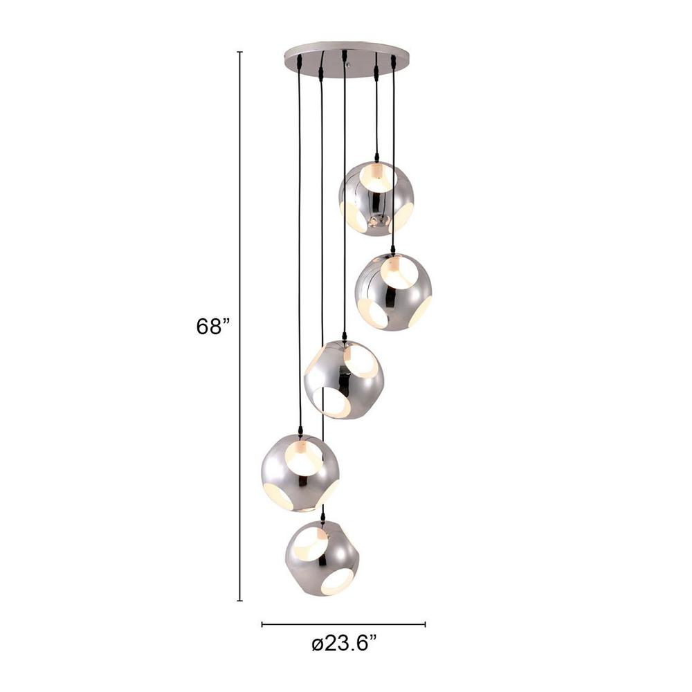 Modern Chrome Asteroid Ceiling Lamp Chrome. Picture 9
