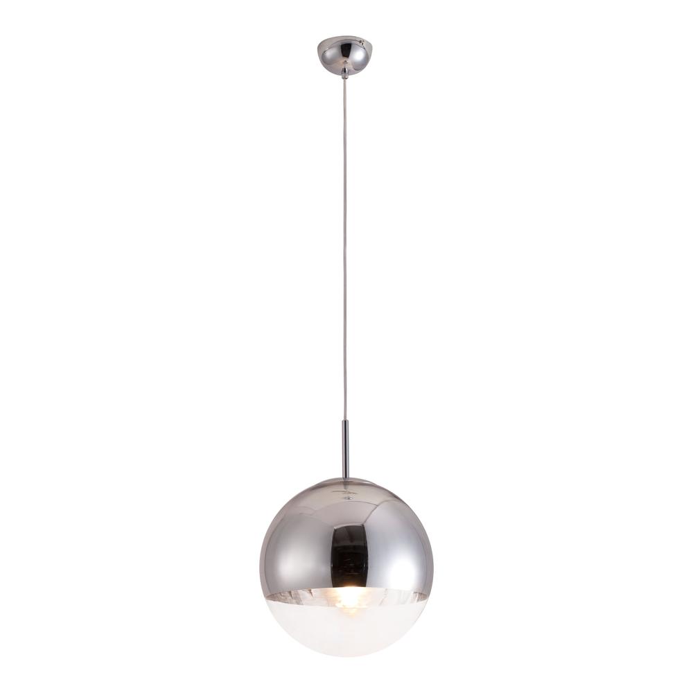 Chrome Half and Half Orb Ceiling Lamp Chrome. Picture 7