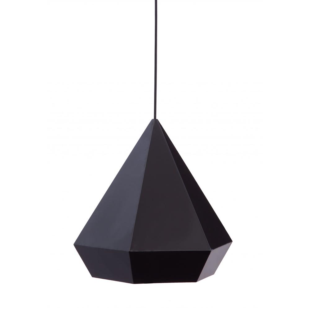 Black Geometric Hood Ceiling Lamp Black. Picture 9
