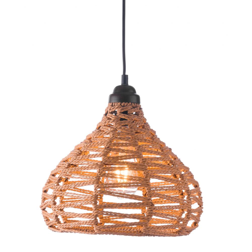 Woven Natural Tear Drop Ceiling Lamp Natural. Picture 7