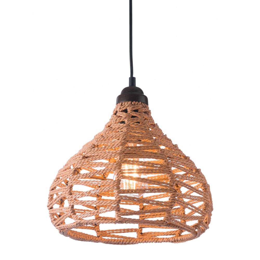 Woven Natural Tear Drop Ceiling Lamp Natural. Picture 8