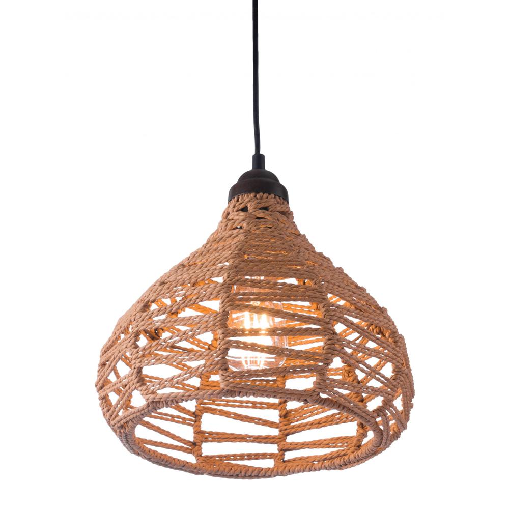 Woven Natural Tear Drop Ceiling Lamp Natural. Picture 9