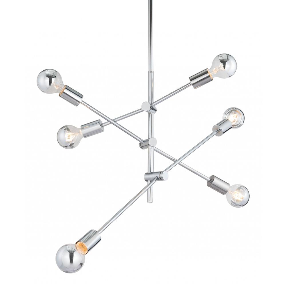 Labyrinthine Six Light Ceiling Lamp Chrome. Picture 7