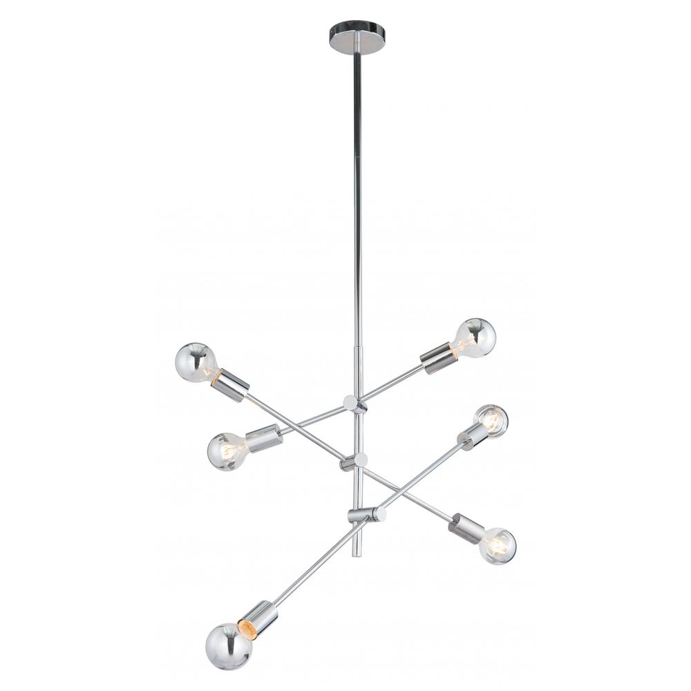 Labyrinthine Six Light Ceiling Lamp Chrome. Picture 8
