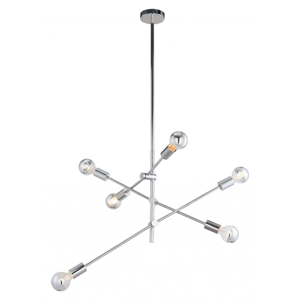 Labyrinthine Six Light Ceiling Lamp Chrome. Picture 9