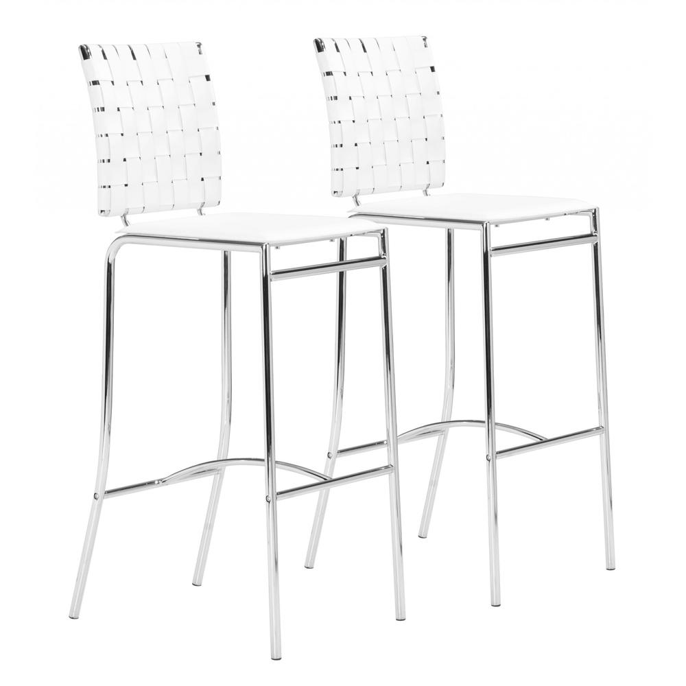 Criss Cross Bar Chair (Set of 2) White White. Picture 9