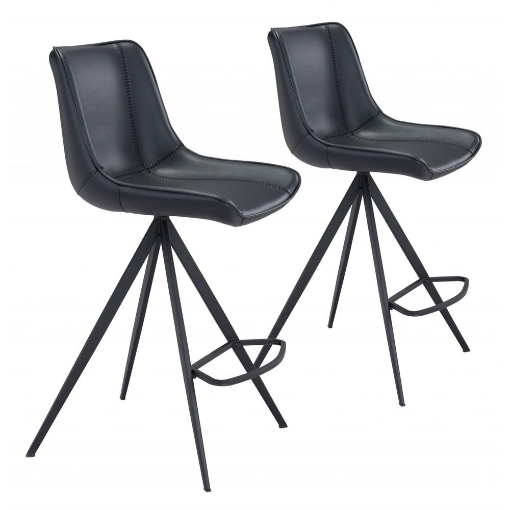 Aki Counter Chair (Set of 2) Black Black. Picture 9