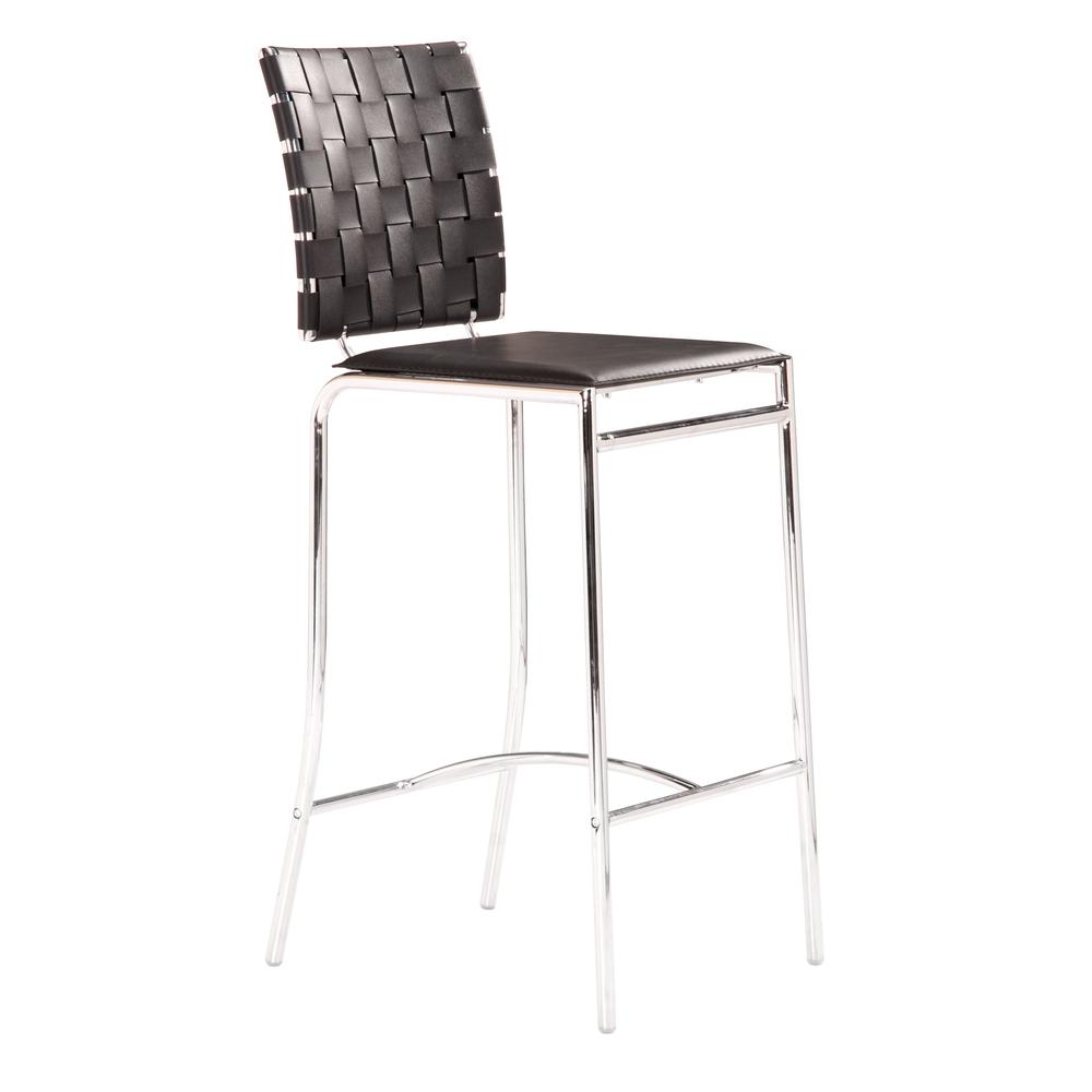 Criss Cross Counter Chair (Set of 2) Black Black. Picture 9