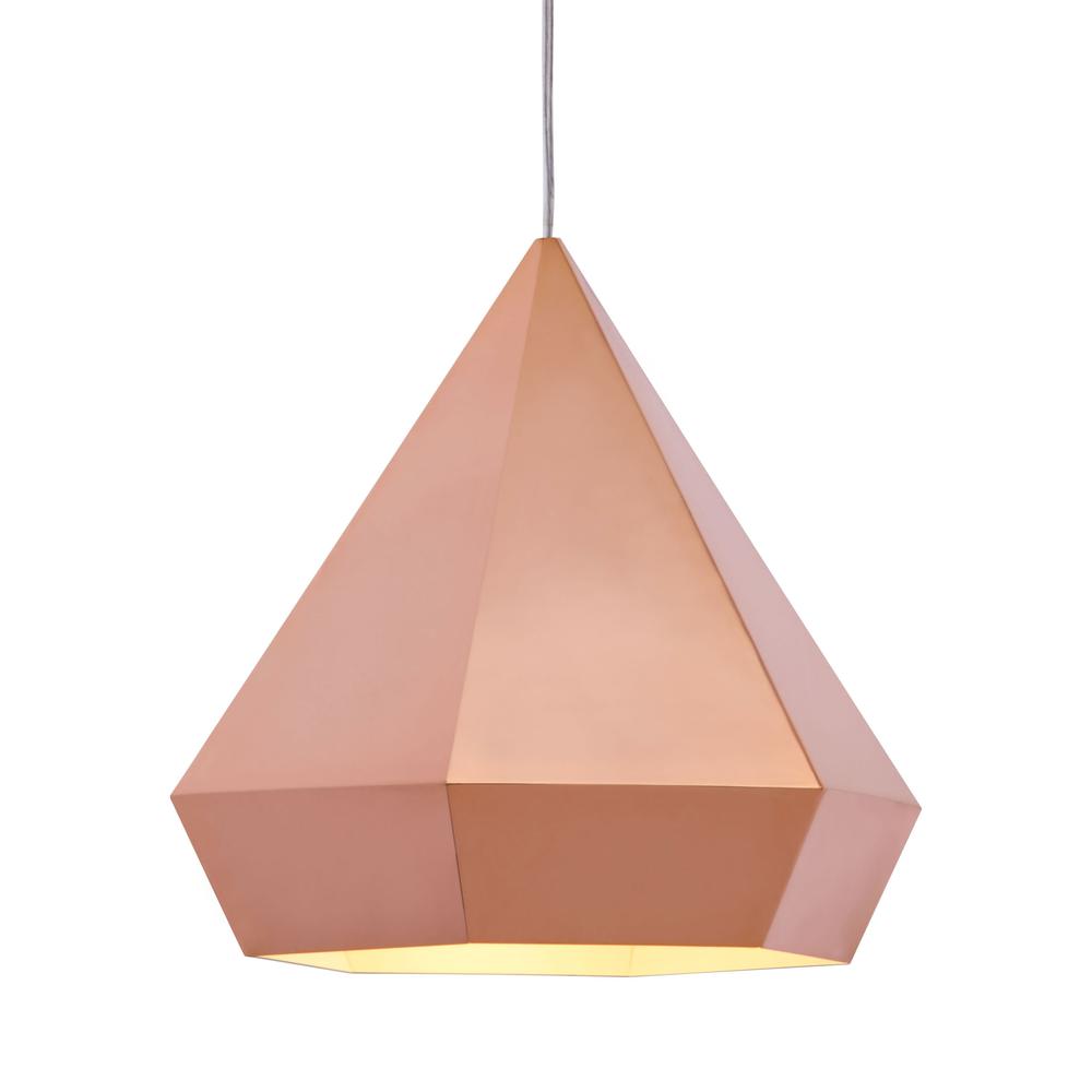 13.8" x 13.8" x 13" Rose Gold, Painted Metal, Steel, Ceiling Lamp - 249380. Picture 1