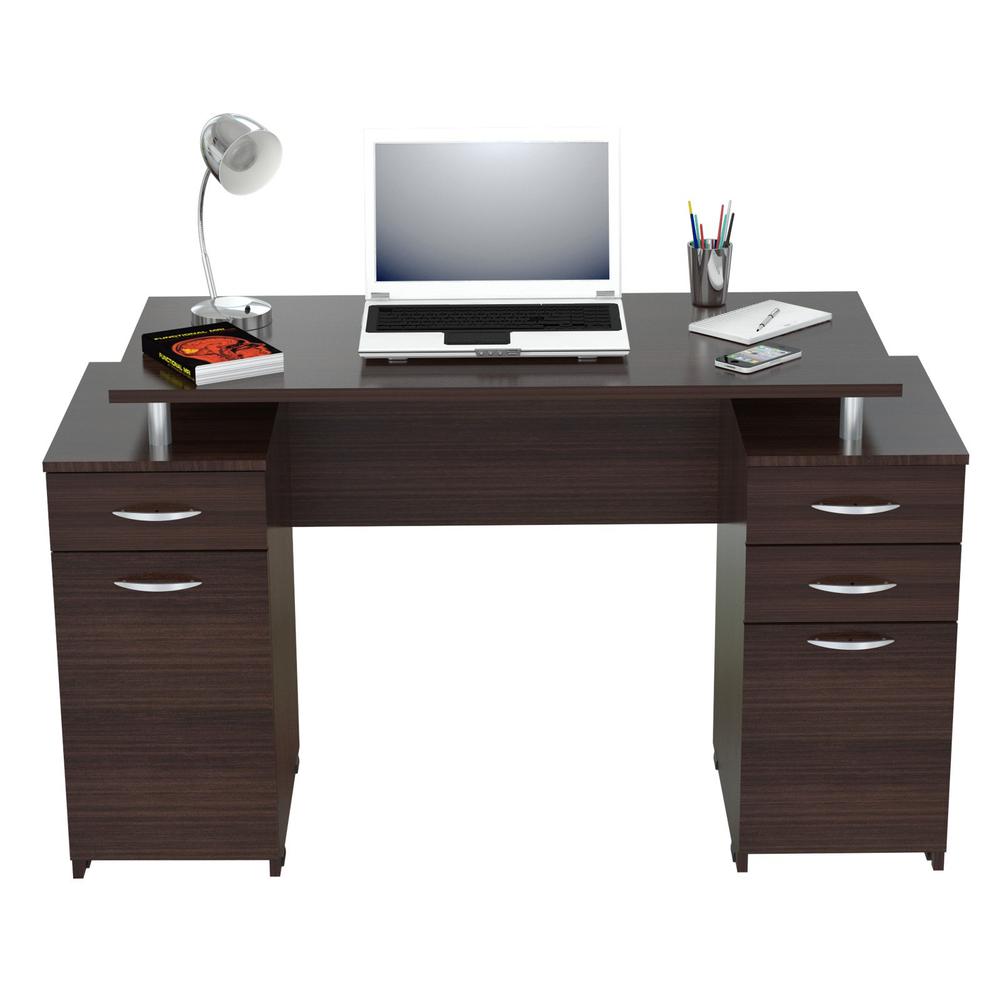 Espresso Finish Wood Computer Desk with Four Drawers - 249794. Picture 3