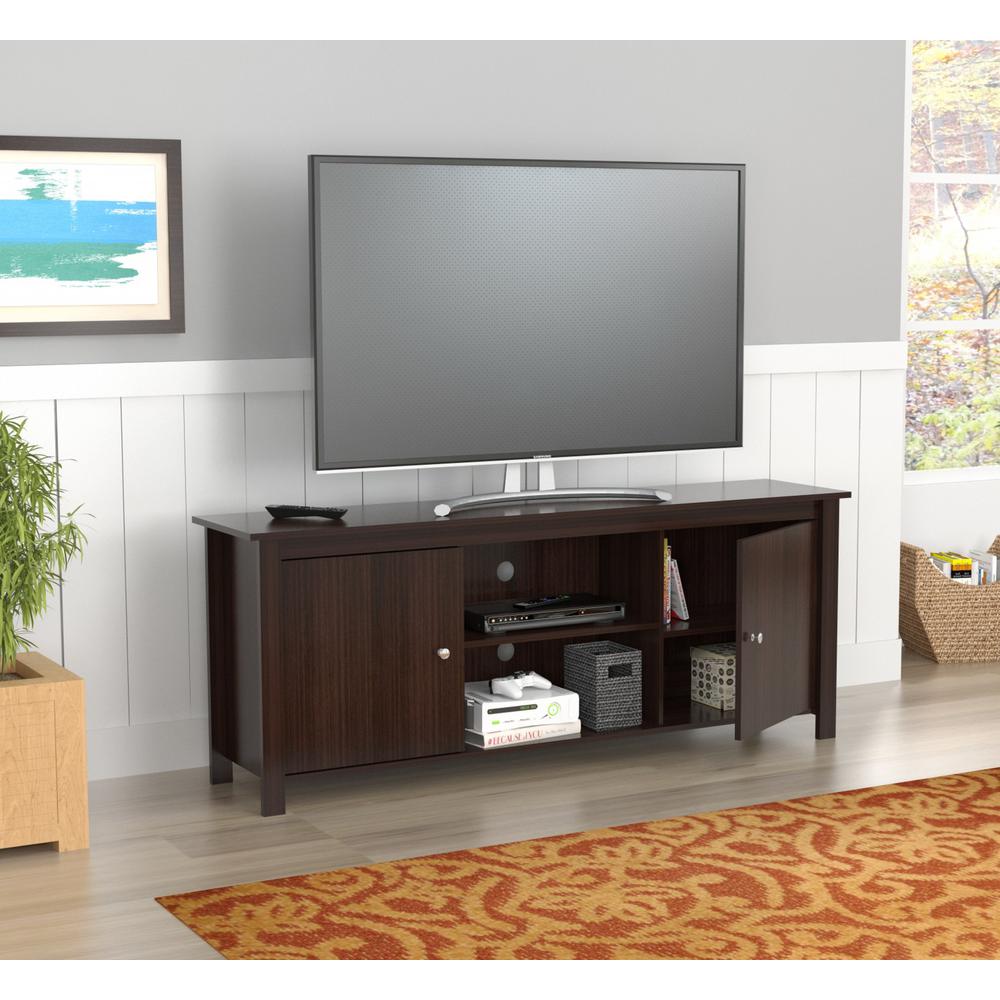 Espresso Finish Wood Media Center and TV Stand - 249829. Picture 2