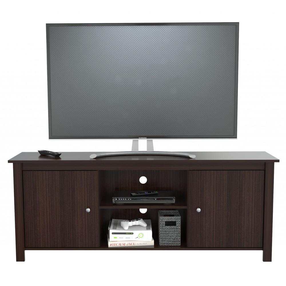 Espresso Finish Wood Media Center and TV Stand - 249829. Picture 3