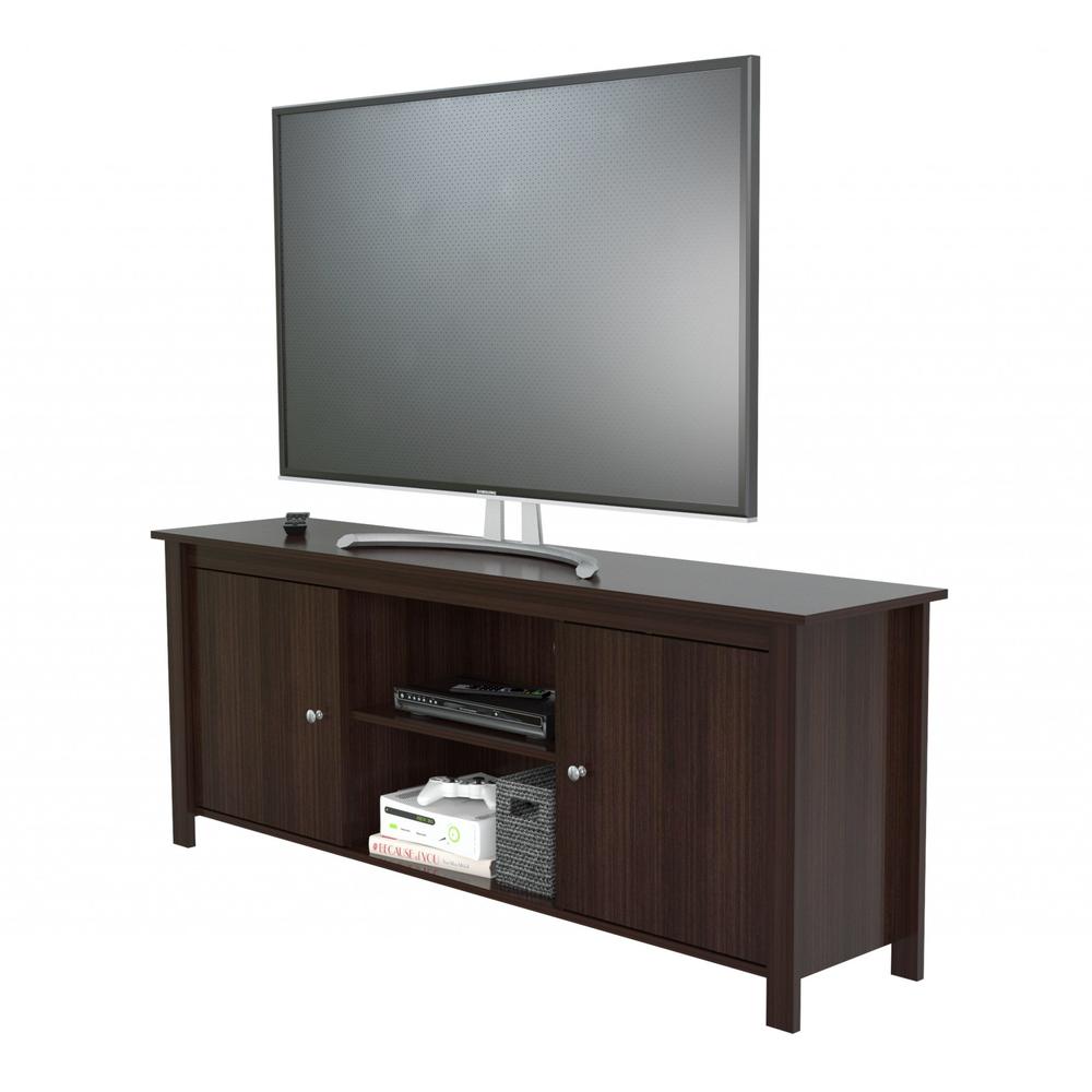 Espresso Finish Wood Media Center and TV Stand - 249829. Picture 4