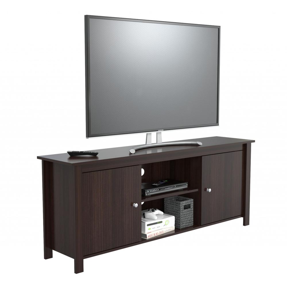 Espresso Finish Wood Media Center and TV Stand - 249829. Picture 5