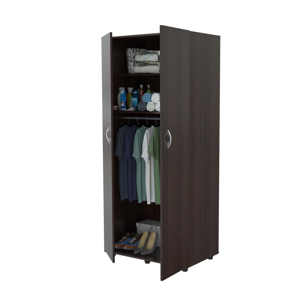 Espresso Finish Wood Wardrobe with Two Doors - 249832. Picture 1