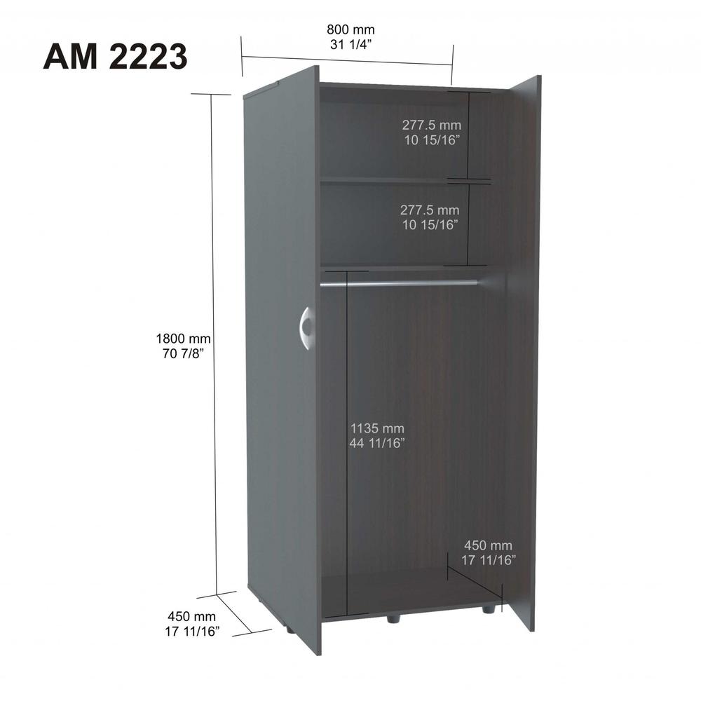 Espresso Finish Wood Wardrobe with Two Doors - 249832. Picture 2