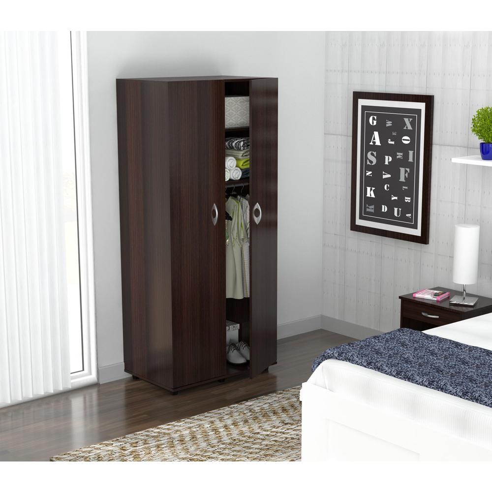 Espresso Finish Wood Wardrobe with Two Doors - 249832. Picture 3
