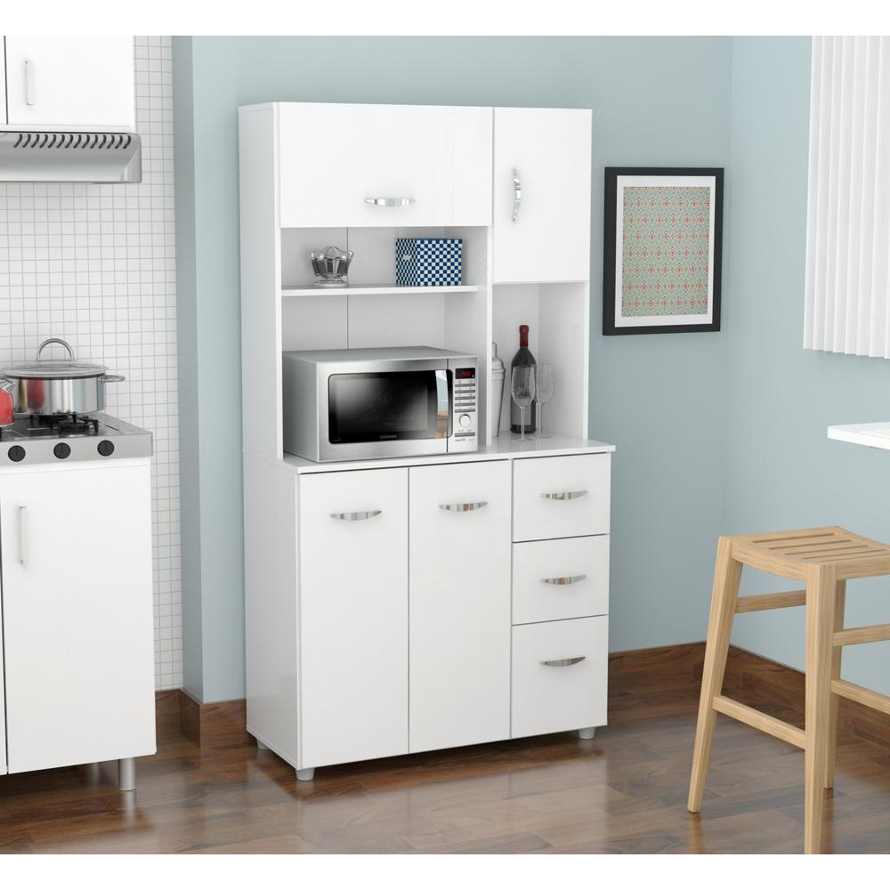 White Finish Wood Kitchen Storage Cabinet - 249840. Picture 4