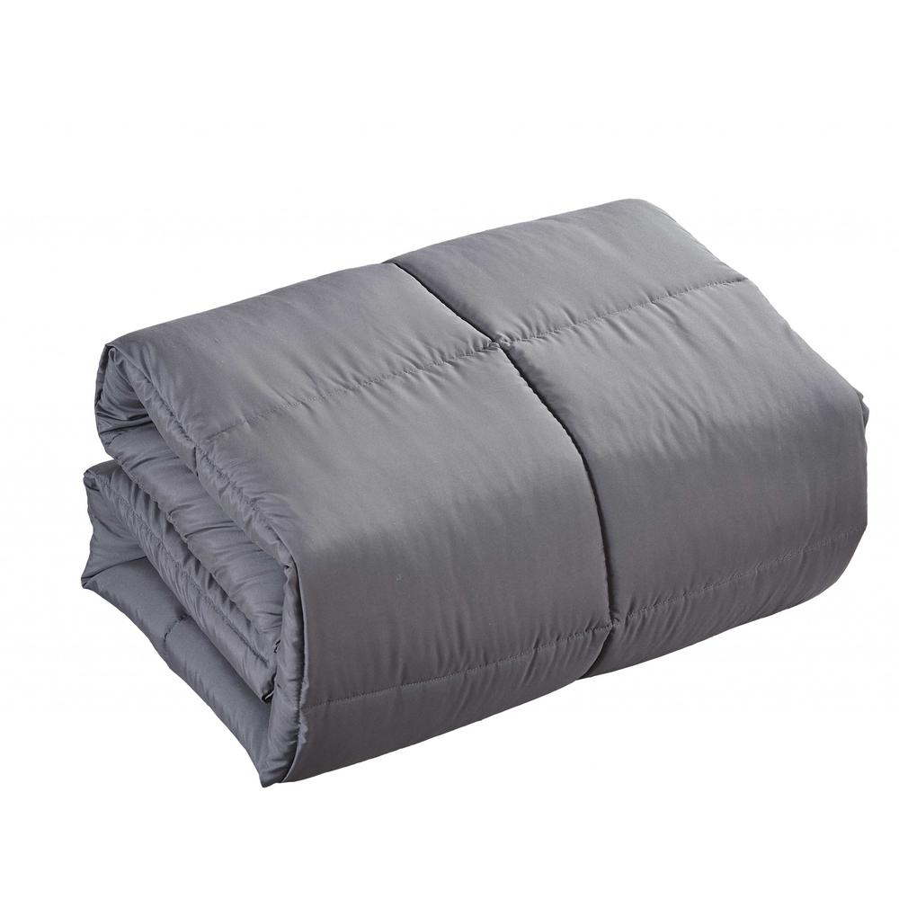 Dark Gray Medium Warmth Down Alternative Comforter Full Queen Size - 265982. Picture 1