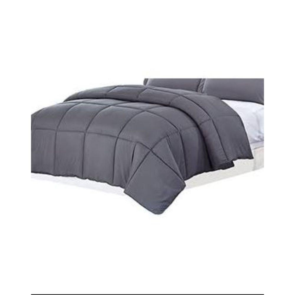Dark Gray Medium Warmth Down Alternative Comforter Full Queen Size - 265982. Picture 4