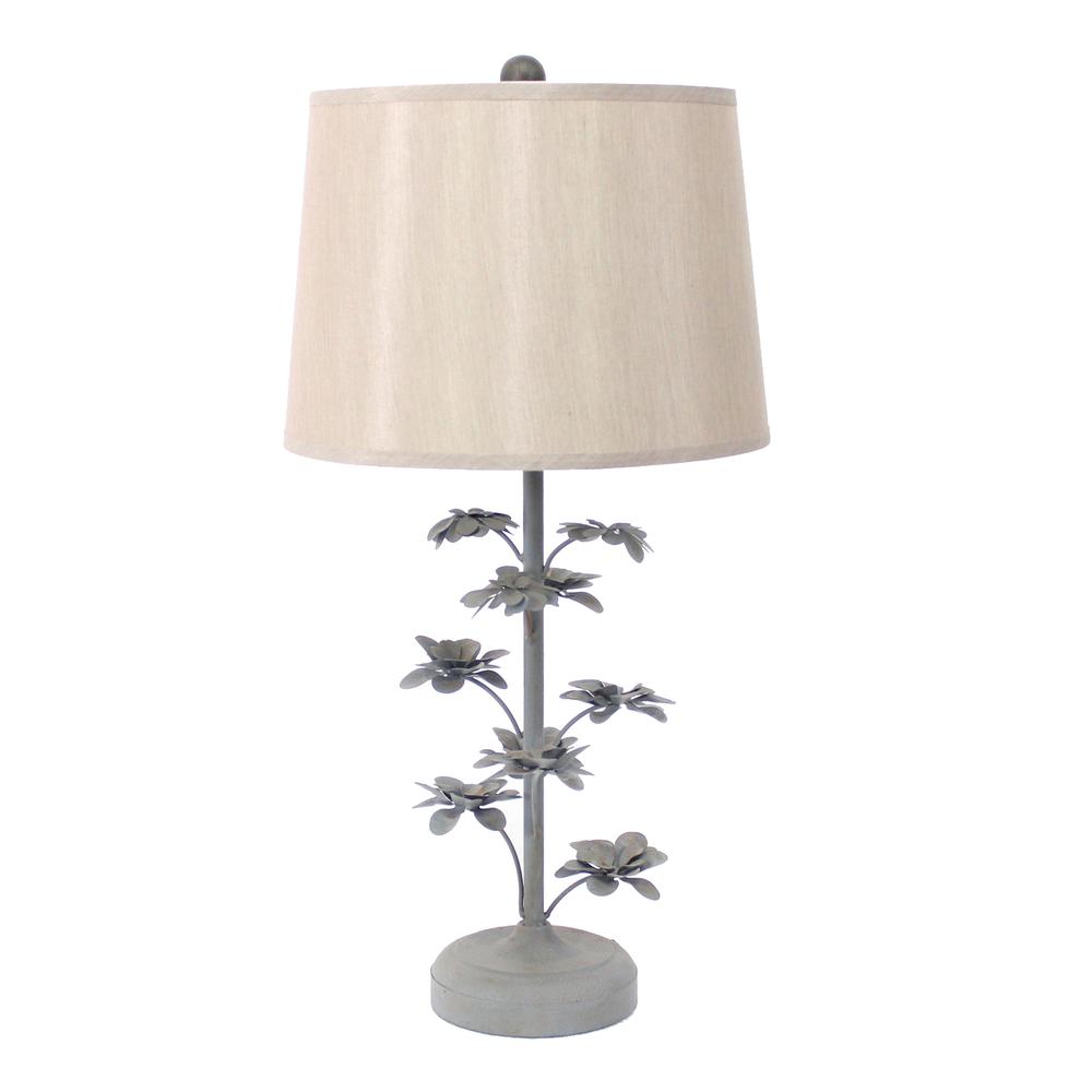 8" x 12" x 28" Gray, Rustic, Flowering Tree - Table Lamp - 274461. Picture 1