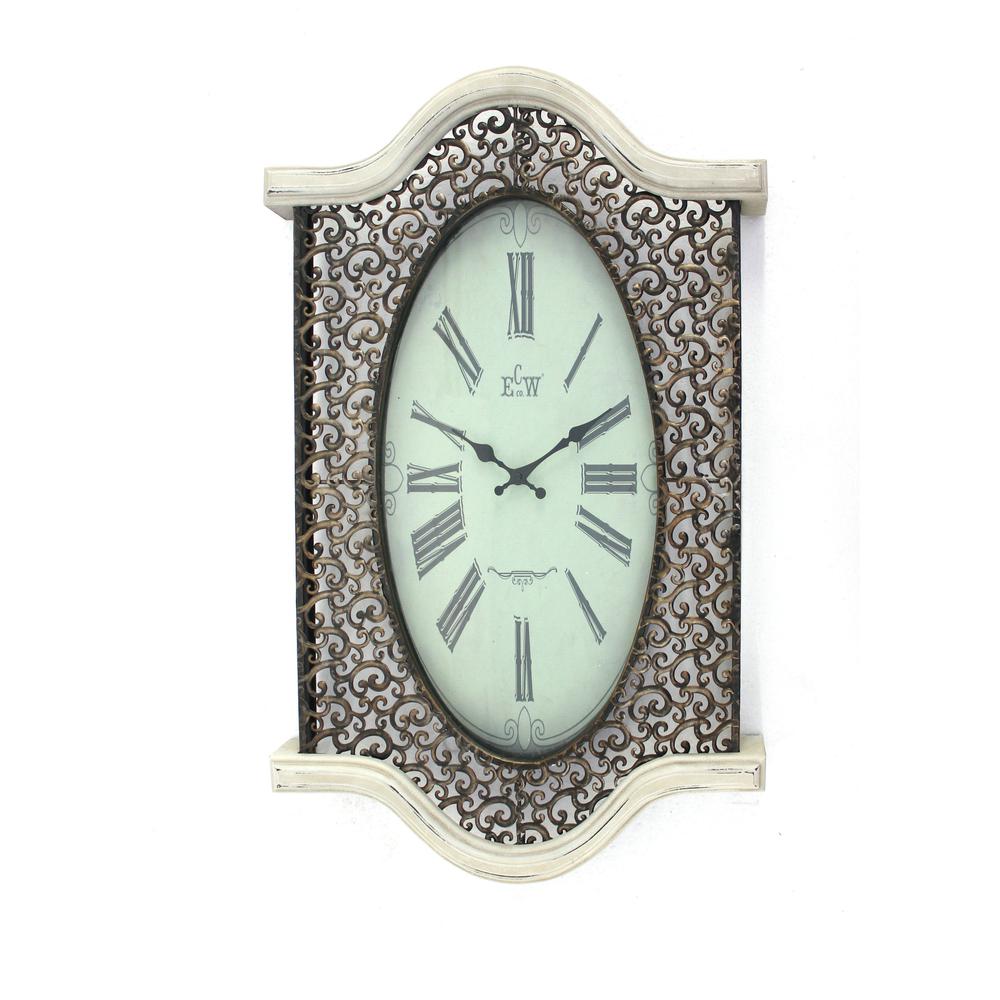 White Wash Vintage Look Wall Clock - 274497. Picture 1