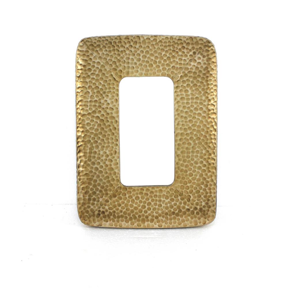 27.5" x 20" x 1.75" Gold Coastal Style Cobbly Cosmetic  Mirror - 274526. Picture 1