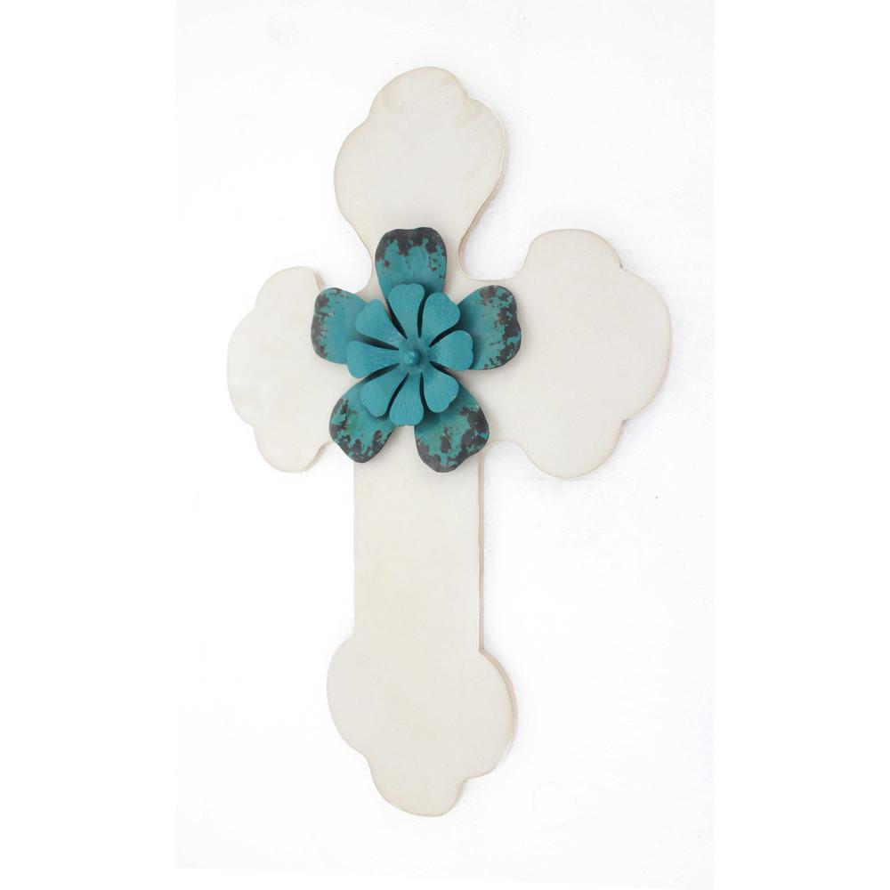 1" x 15.75" x 23.75" White, Rustic Cross Wooden - Wall Decor - 274570. Picture 1