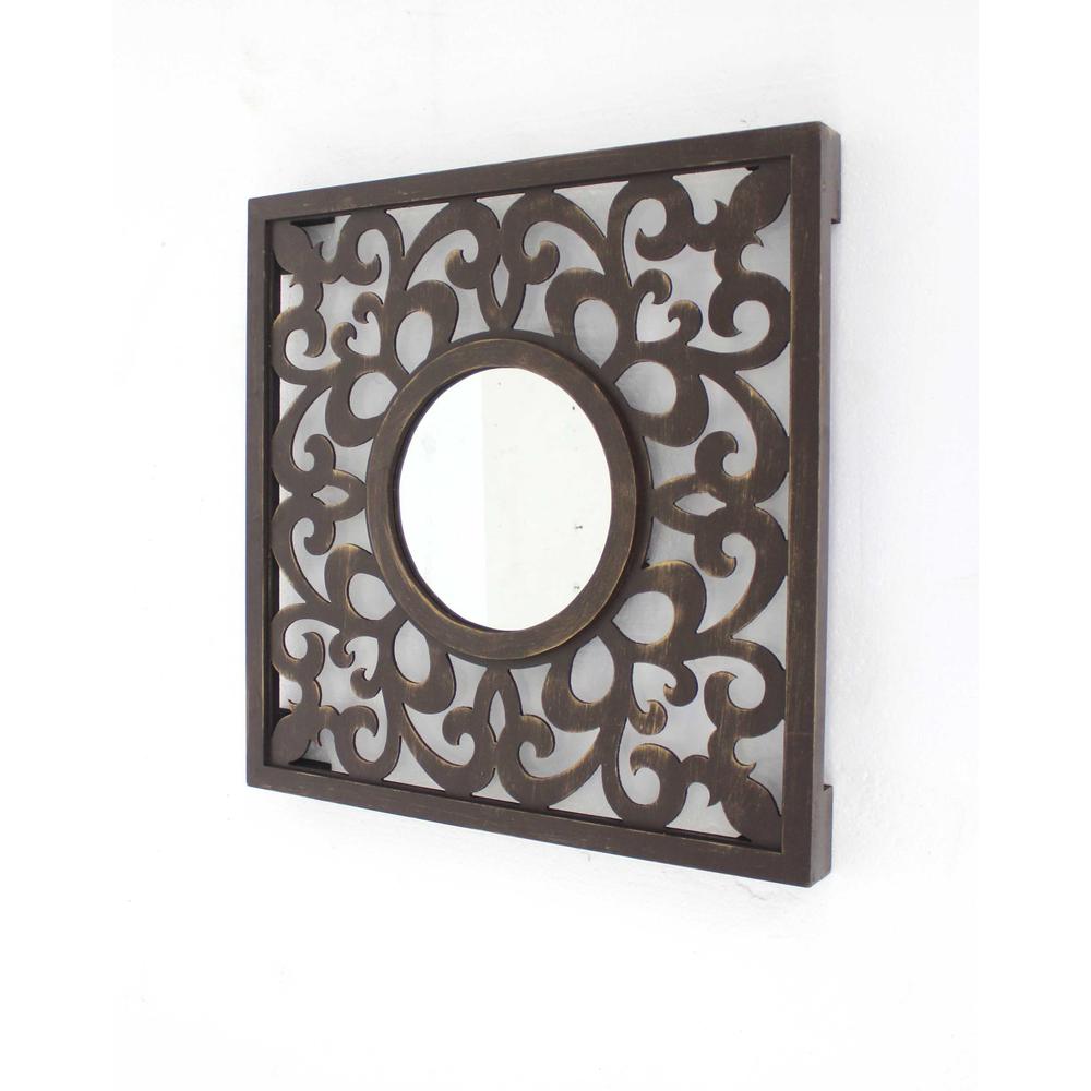 24" x 24" Brown, Vintage - Wall Mirror - 274576. Picture 1