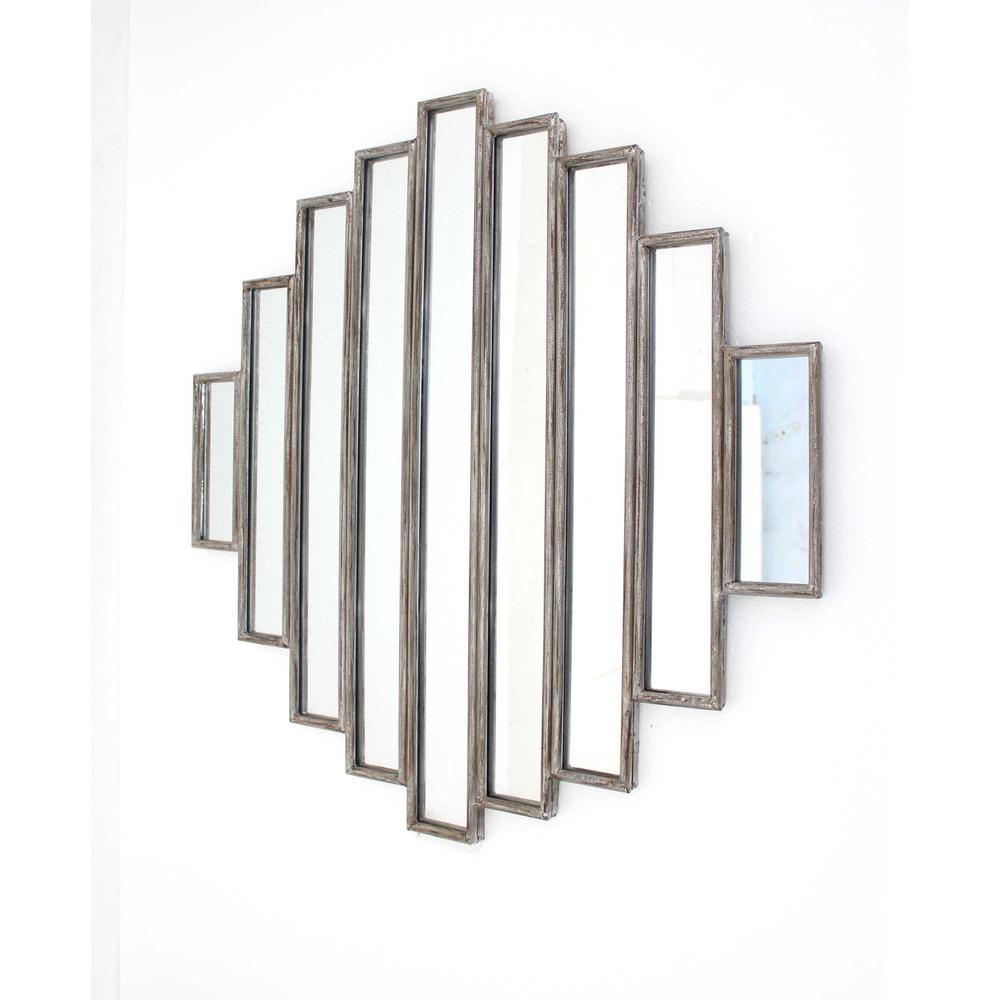 36" x 36" x 2" Silver Rustic Multi Mirrored Wall Sculpture - 274588. Picture 1