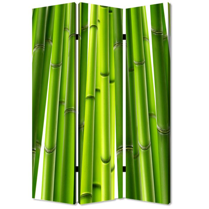 1" x 48" x 72" Multi Color Wood Canvas Bamboo  Screen - 274654. Picture 1