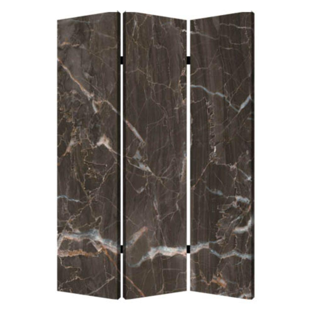 1" x 48" x 72" Multi Color Wood Canvas Black Marble  Screen - 274659. Picture 1