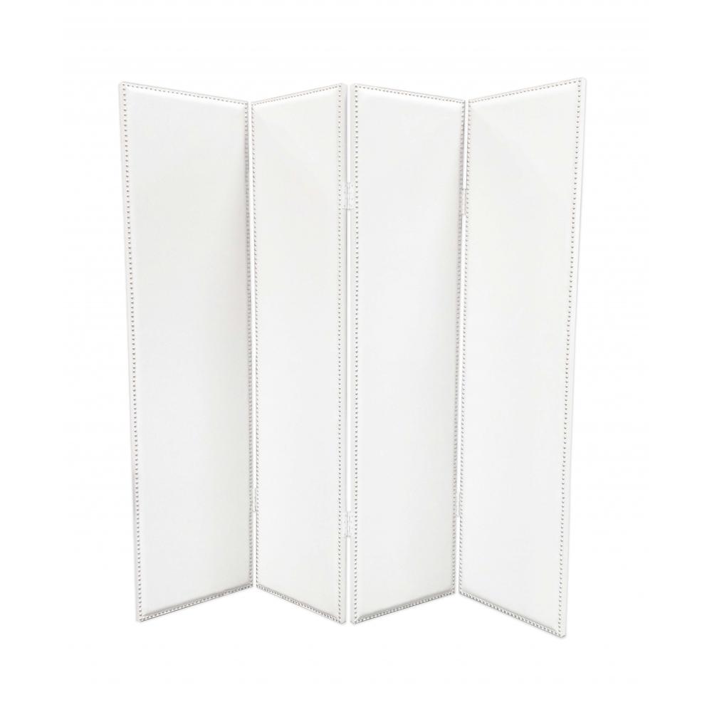 1" x 84" x 84" White Faux leather  Screen - 274747. Picture 1