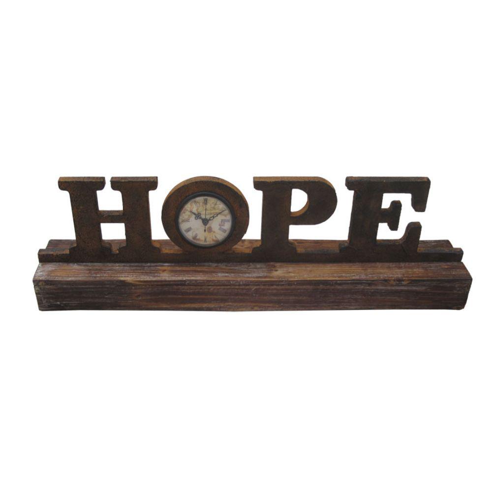 1" x 23" x 3" Brown Wood Decor  Clock - 274822. Picture 1
