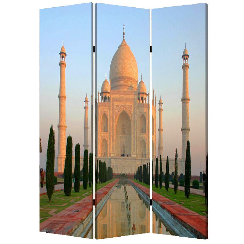 1" x 48" x 72" Multi Color Wood Canvas Taj Mahal  Screen - 274863. Picture 1