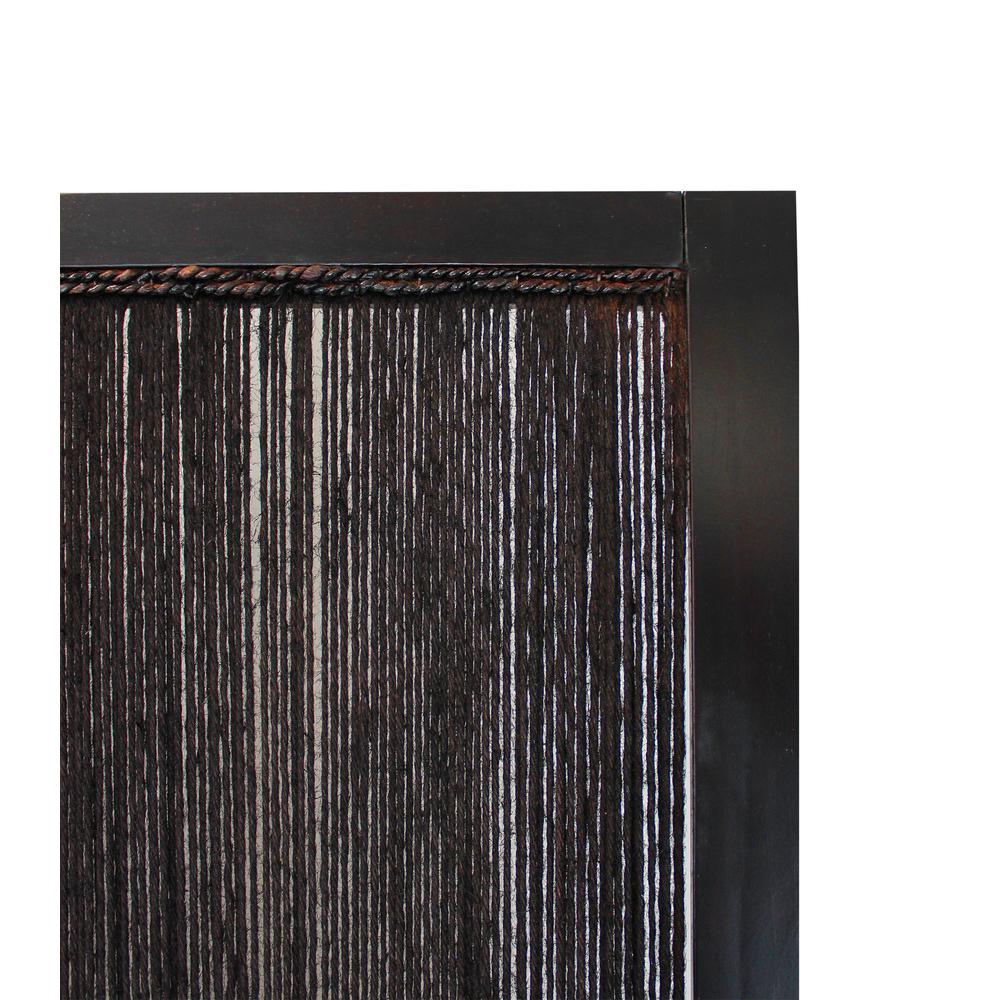 Dark Wood and Water Hyacinth 3 Panel Room Divider Screen - 274870. Picture 2