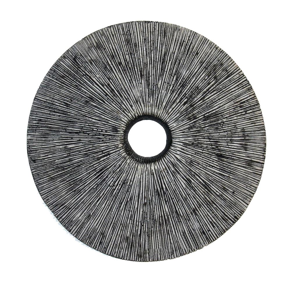 30" Contemporary Grey Round Rib Wall Art - 274913. Picture 1