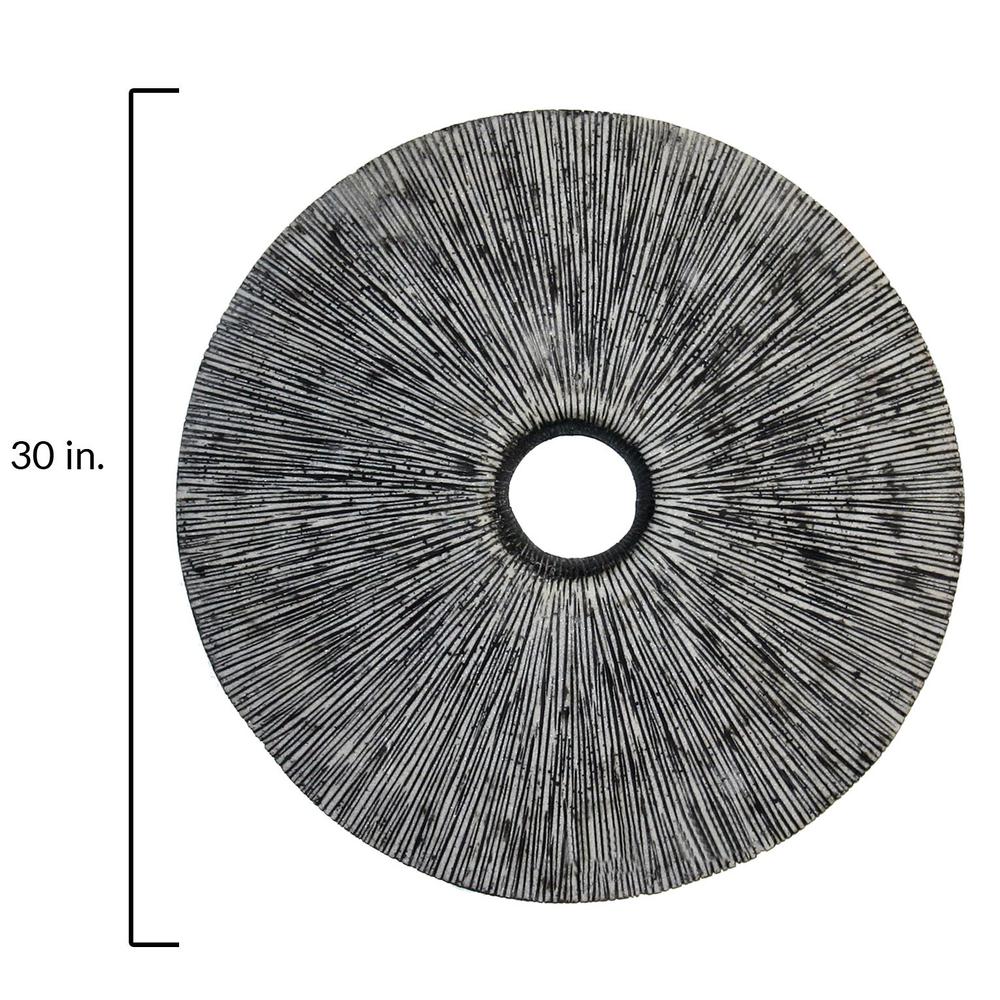 30" Contemporary Grey Round Rib Wall Art - 274913. Picture 2