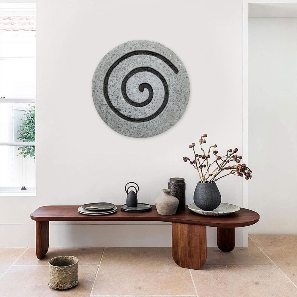 28" Gray Round Modern Spiral Wall Art - 274933. Picture 3