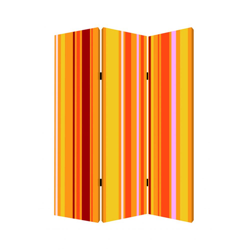 1" x 48" x 72" Multi Color Wood Canvas Deep Saffron  Screen - 277078. Picture 1