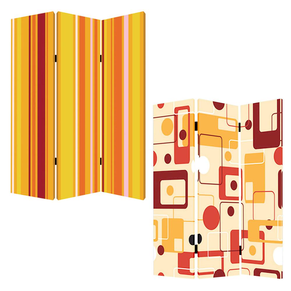 1" x 48" x 72" Multi Color Wood Canvas Deep Saffron  Screen - 277078. Picture 5