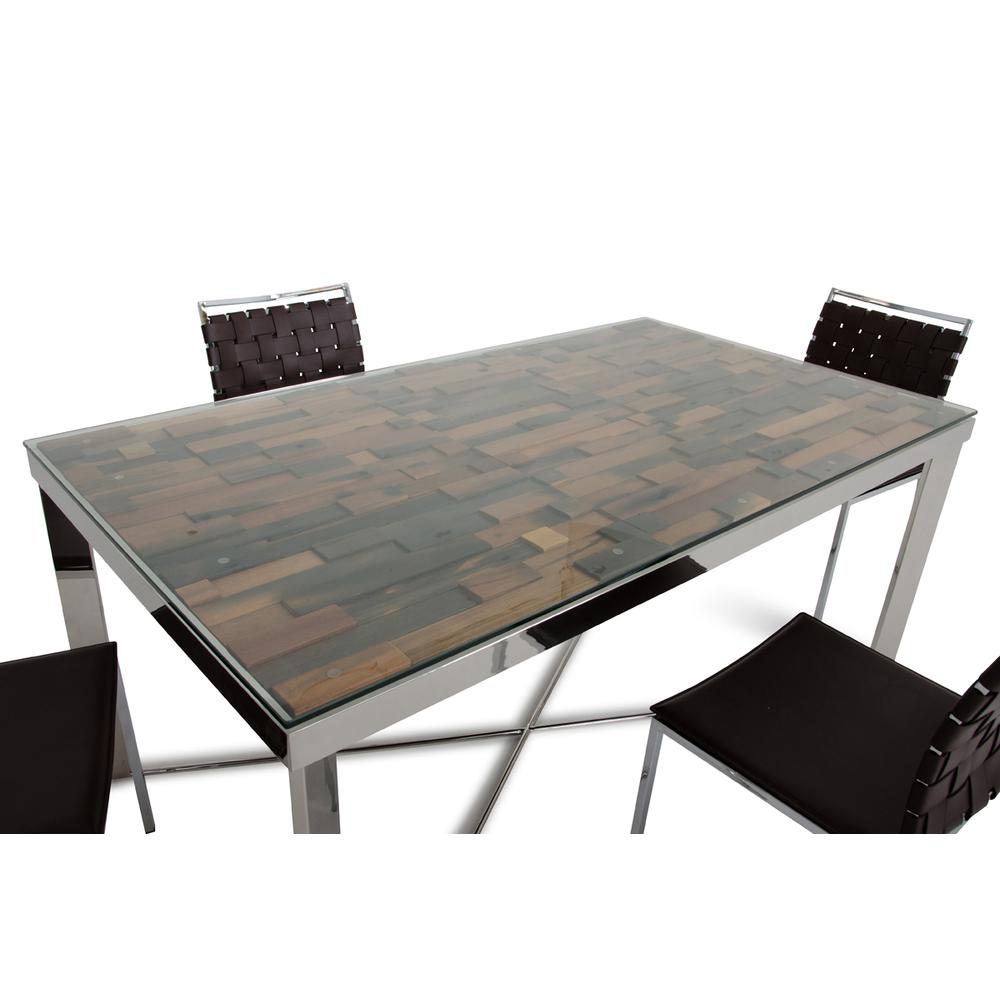 30" Wood  Steel  and Glass Dining Table - 283191. Picture 2
