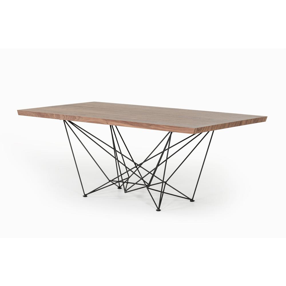 30" Walnut Veneer and Metal Dining Table - 283195. Picture 4