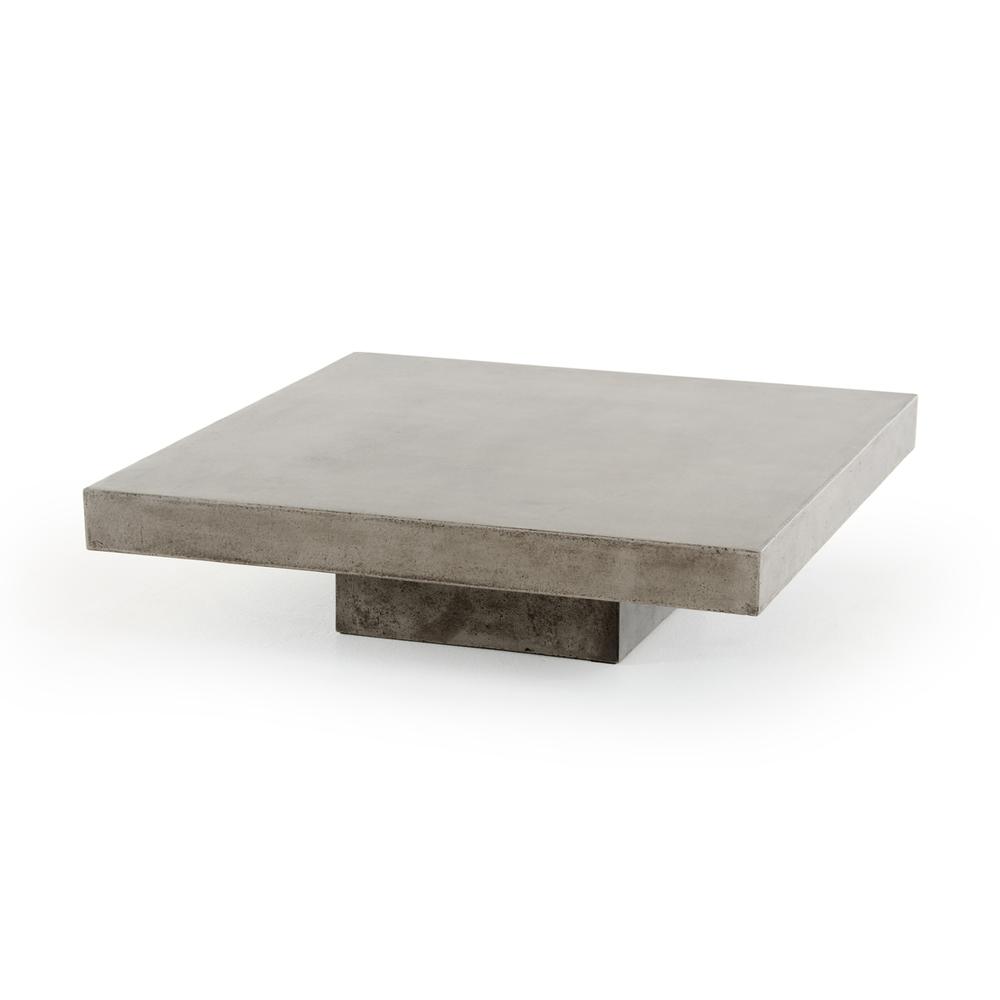 43" Gray Concrete Modern  Square Coffee Table. Picture 1
