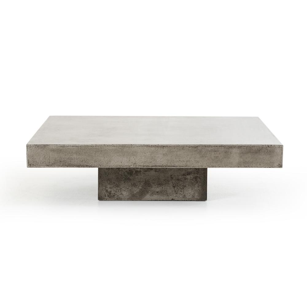 43" Gray Concrete Modern  Square Coffee Table. Picture 2