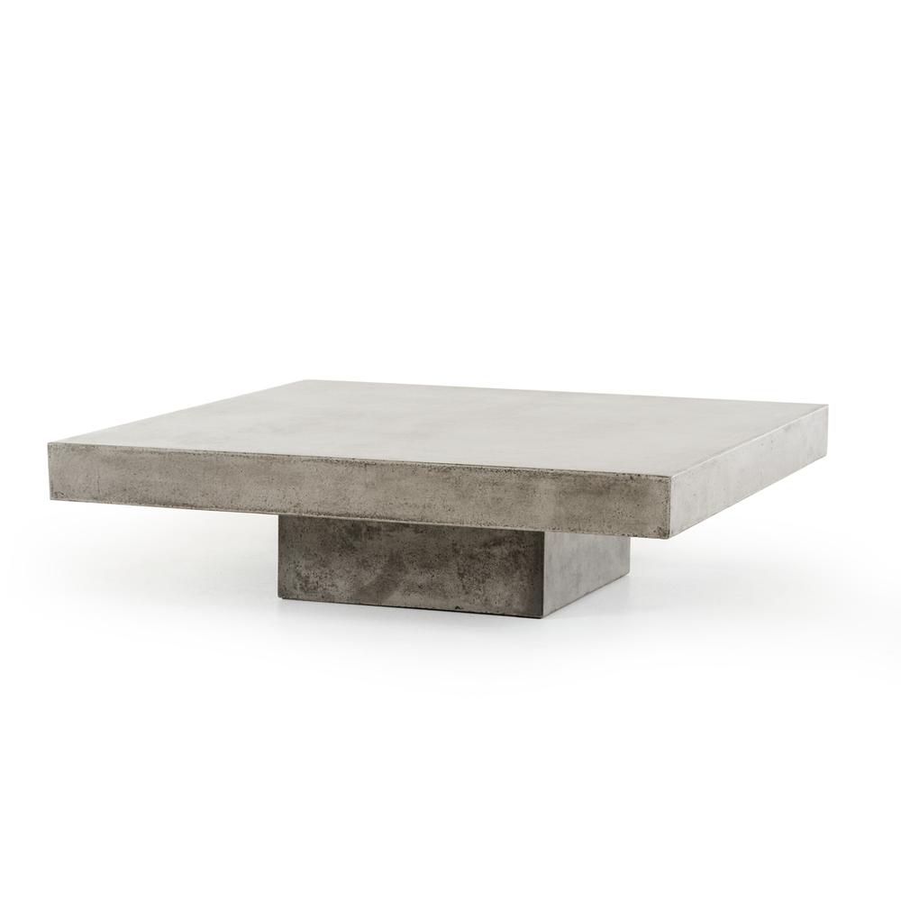 43" Gray Concrete Modern  Square Coffee Table. Picture 3