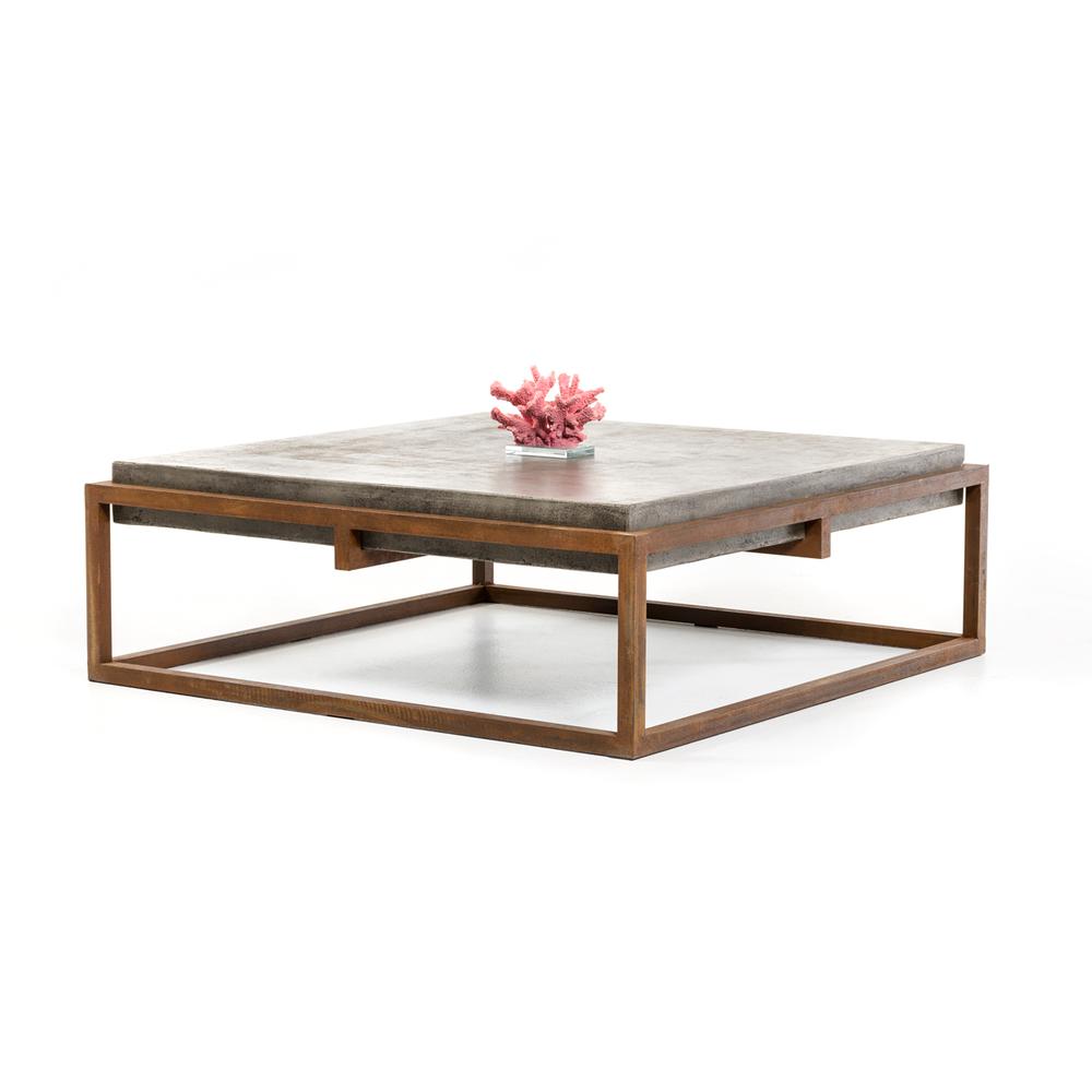 15" Concrete and Metal Coffee Table. Picture 2