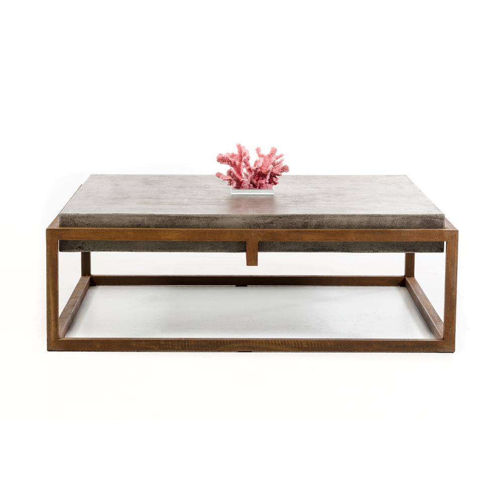 15" Concrete and Metal Coffee Table. Picture 4