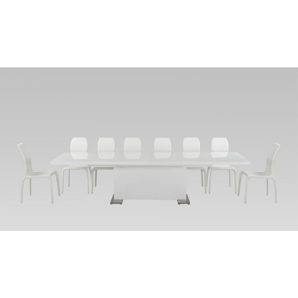 30" White MDF and Steel Dining Table - 283320. Picture 2