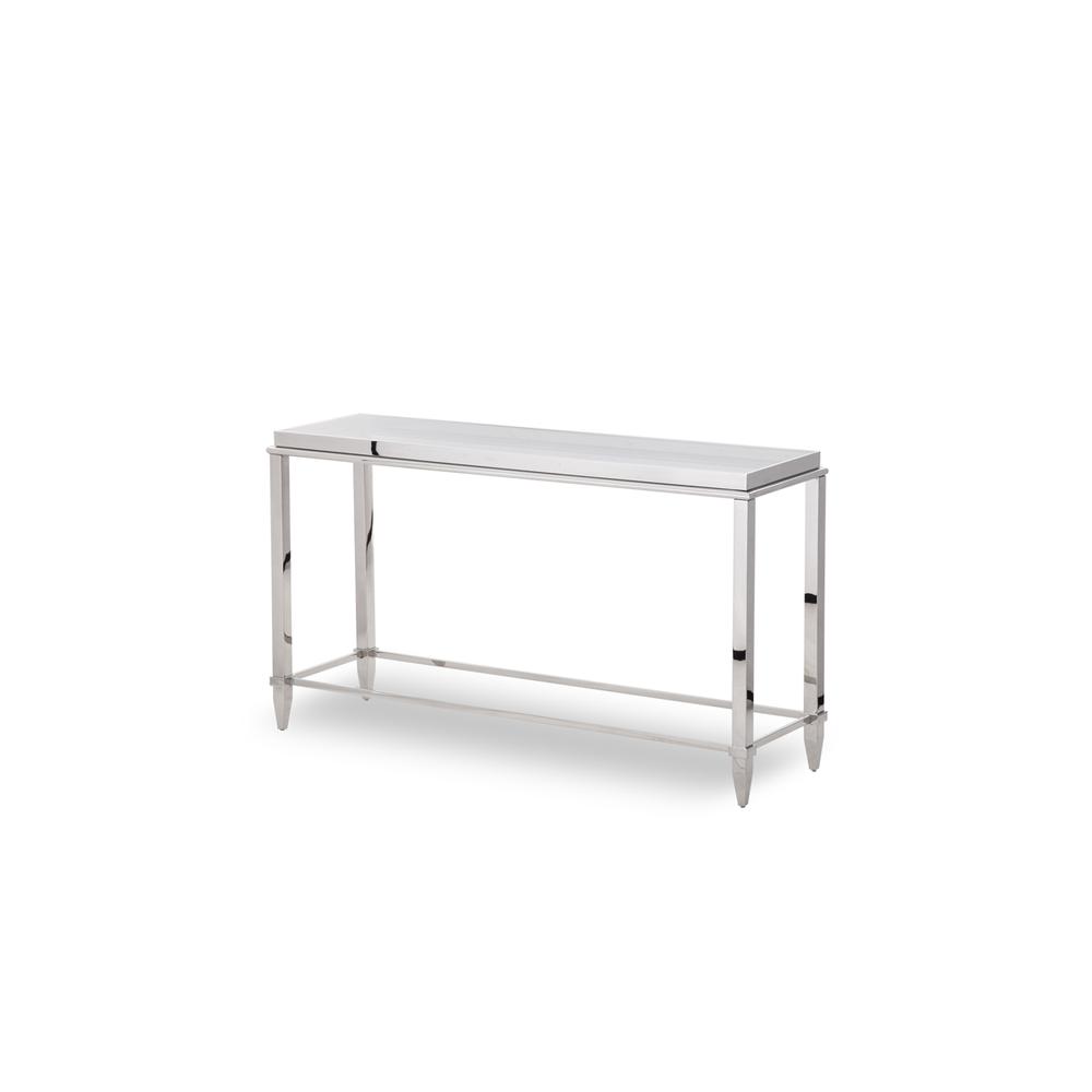 34" Stainless Steel and Glass Console Table - 283430. Picture 1